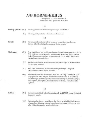 Andelsforeningen - Vedtægter - Bolig Eksklusiv
