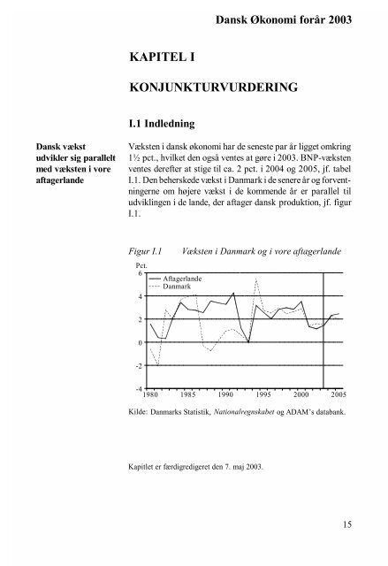 Kapitel I: Konjunkturvurdering