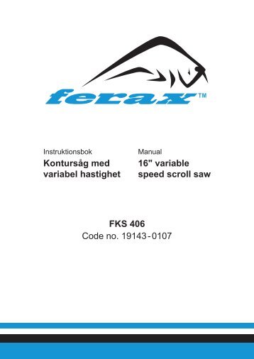 16" variable speed scroll saw Kontursåg med variabel hastighet FKS ...