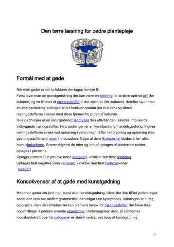 Formål med at gøde