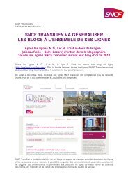 sncf transilien va généraliser les blogs à l'ensemble de ... - SNCF.com