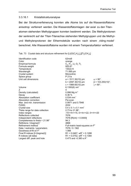 Homoleptische Methylverbindungen von Elementen der 4. und 5 ...