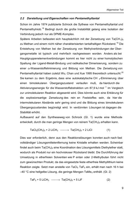 Homoleptische Methylverbindungen von Elementen der 4. und 5 ...