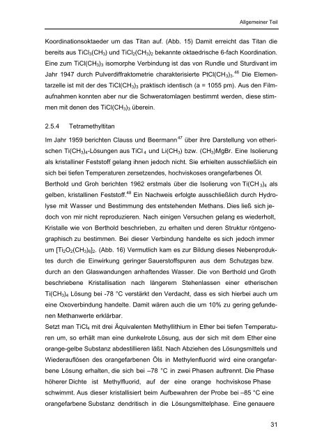 Homoleptische Methylverbindungen von Elementen der 4. und 5 ...