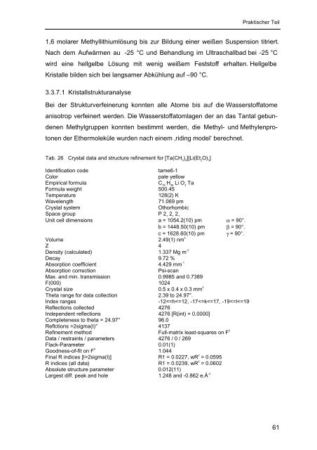 Homoleptische Methylverbindungen von Elementen der 4. und 5 ...