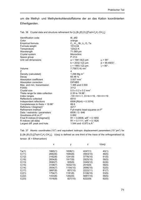 Homoleptische Methylverbindungen von Elementen der 4. und 5 ...