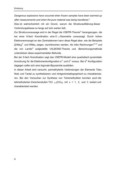 Homoleptische Methylverbindungen von Elementen der 4. und 5 ...