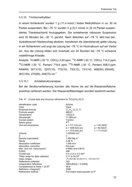 Homoleptische Methylverbindungen von Elementen der 4. und 5 ...