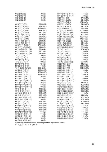 Homoleptische Methylverbindungen von Elementen der 4. und 5 ...