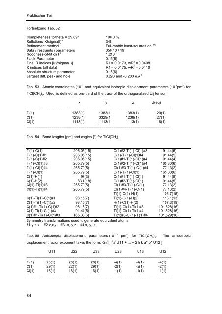 Homoleptische Methylverbindungen von Elementen der 4. und 5 ...