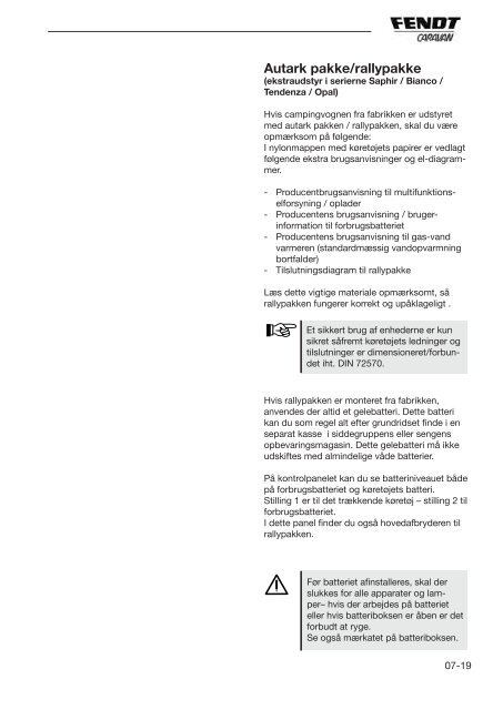 BETJENINGSVEJLEDNING 2012 og 2013 - FENDT Klub Danmark