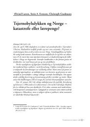 Tsjernobylulykken og Norge – katastrofe eller lærepenge? - Michael