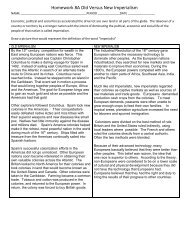 Homework 8A Old vs New Imperialism