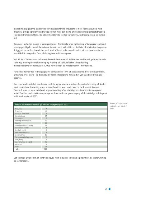 Statistisk Beretning for 2003 - Beredskabsstyrelsen