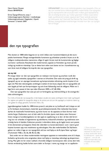 den nye typografien - Hanne Clausen