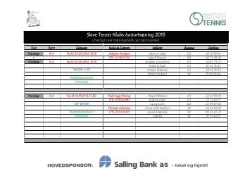 Træning 2013 - Skive Tennisklub