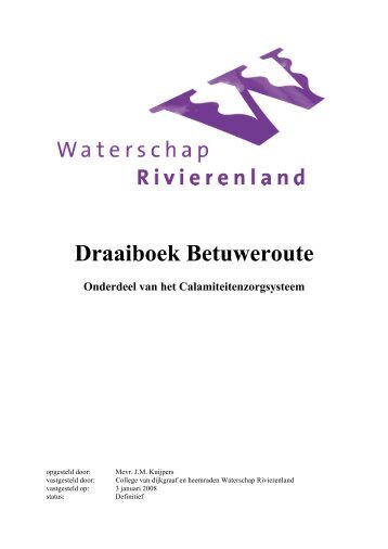 Draaiboek Waterschap Rivierenland .pdf - BrandweerKennisNet