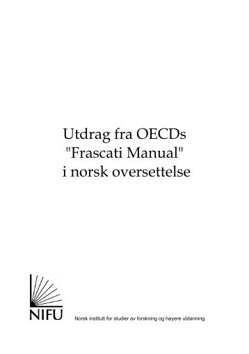 Utdrag fra OECDs "Frascati Manual" i norsk oversettelse