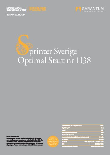 printer Sverige Optimal Start nr 1138