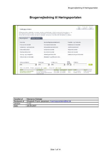 Brugervejledning til Høringsportalen - Digital lovproces guide