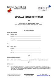 OPSTALDNINGSKONTRAKT - Heste-Nettet