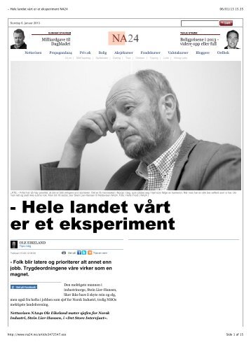 Hele landet vårt er et eksperiment NA24/navn