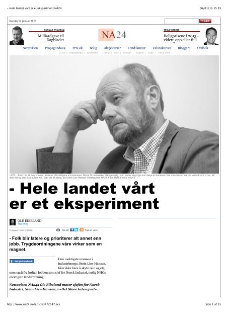 Hele landet vårt er et eksperiment NA24/navn