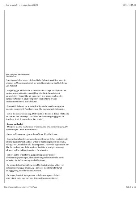 Hele landet vårt er et eksperiment NA24/navn