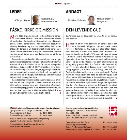 nr. 3/2013 - Brødremenighedens Danske Mission