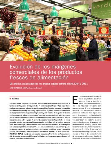 Evolución de los márgenes comerciales de los productos ... - Mercasa