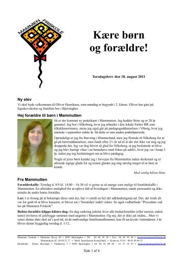 2011-08-18 Torsdagsbrev - Mammen Friskole
