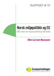 Norsk miljøpolitikk og EU - Europautredningen