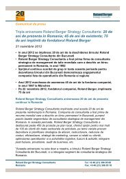 Tripla aniversare Roland Berger Strategy Consultants: 20 de ani de ...