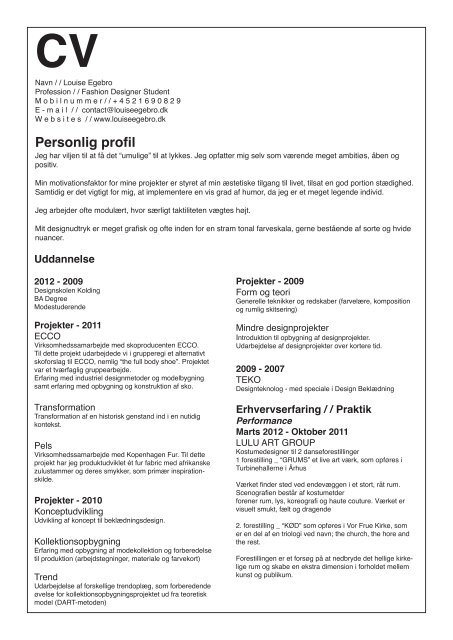 cv personlig profil cv personlig profil