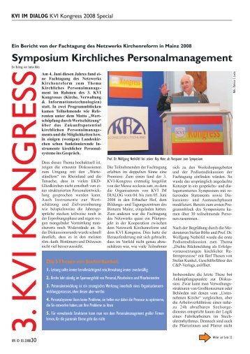 3. KVI KONGRESS: Stefan Bölts über das Symposium Kirchliches Personalmanagement