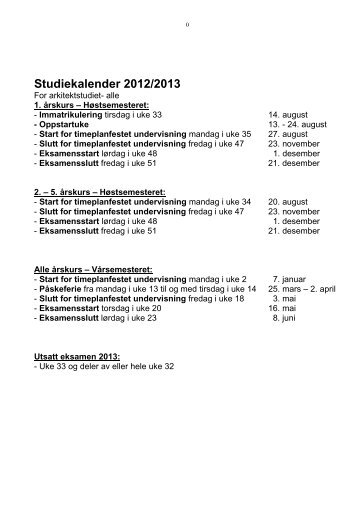 Studiehåndbok 2012-2013 - NTNU