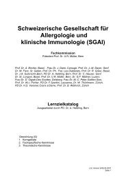 Schweizerische Gesellschaft für Allergologie und klinische ... - SGAI