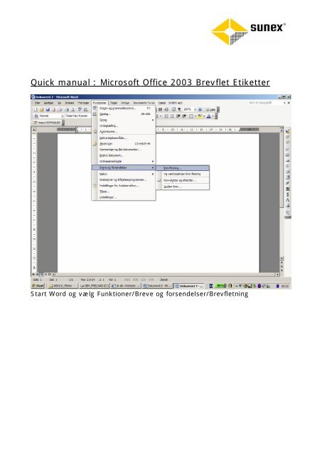 Quick manual : Microsoft Office 2003 Brevflet Etiketter ...