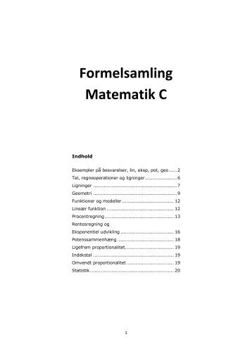 Formelsamling Matematik C