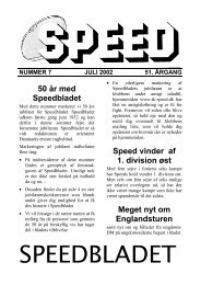 50 år med Speedbladet Speed vinder af 1. division øst Meget nyt om ...