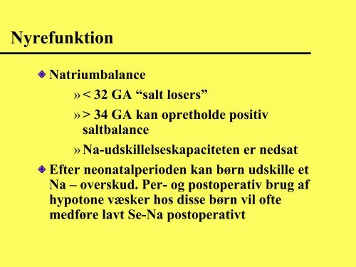 Almene forhold i neonatalperioden - Anestesi.no
