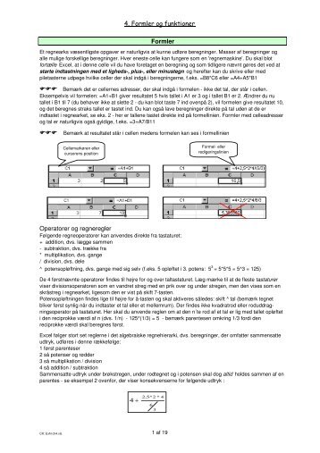 Kap. 4: Formler og funktioner