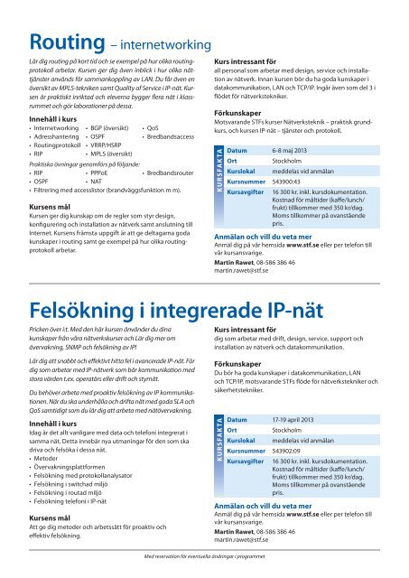 IP-nät - STF Ingenjörsutbildning AB