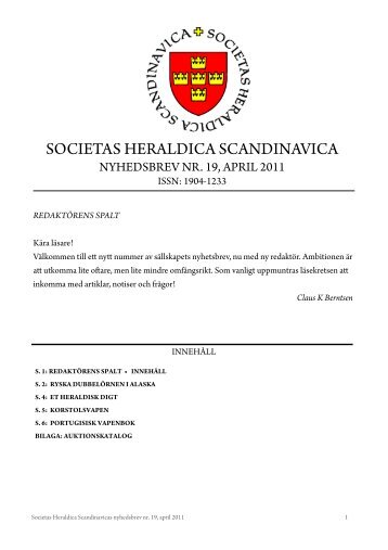Nr 19 April 2011 - Societas Heraldica Scandinavica