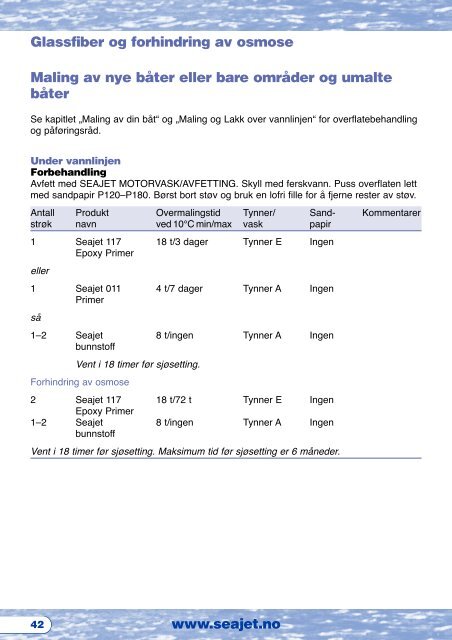 bunnstofftabell - Sola Shipping