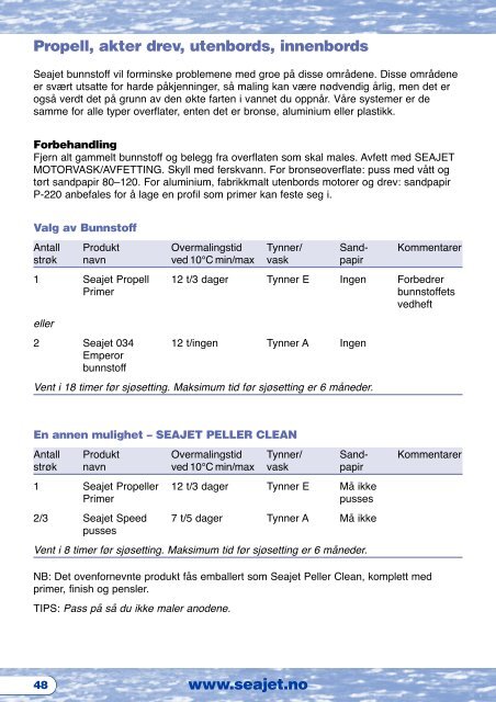 bunnstofftabell - Sola Shipping