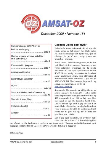 December 2009 • Nummer 181 - AMSAT-OZ