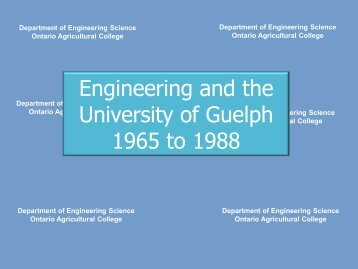 History 1965-1988 - University of Guelph