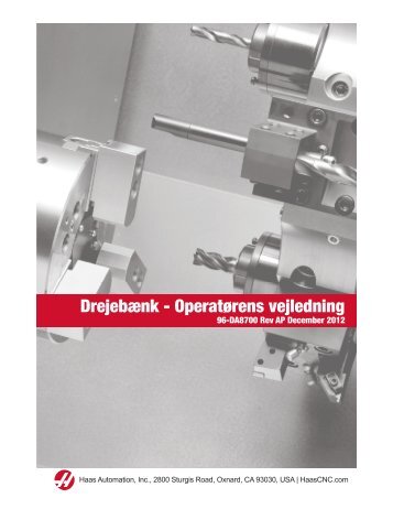 læs inden brug af denne maskine - Haas Automation, Inc.