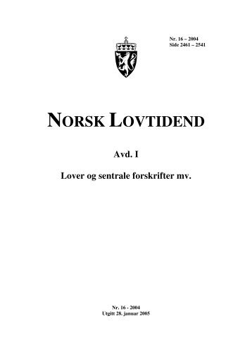 NORSK LOVTIDEND - Lovdata